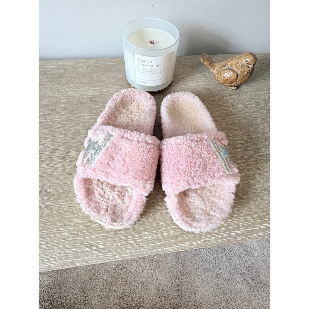Golden Goose Shearling Slides Womens Pink Size 38